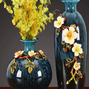 Light Luxury Enamel Ceramic Vase – Flower Arrangement Ornament